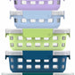 Ello DuraGlass 12 Piece Glass Food Storage Set Silicone Sleeves Airtight Lids