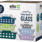Ello DuraGlass 12 Piece Glass Food Storage Set Silicone Sleeves Airtight Lids
