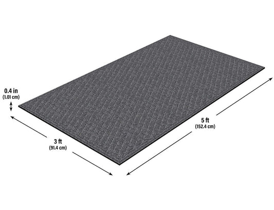 Large 3' x 5' Door Mat Outdoor Indoor Diamond Scraper Floor Carpet Dark Gray