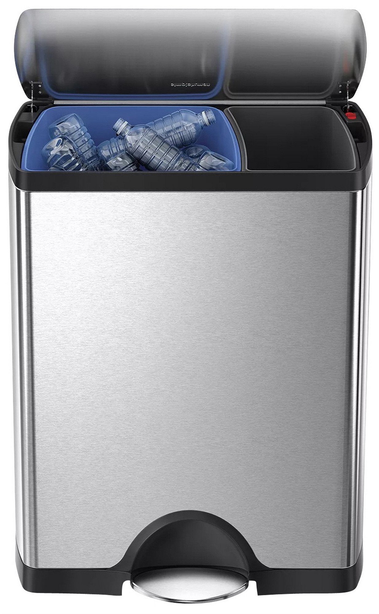 12 Gallon Dual Compartment Stainless Steel Step Trash Can Garbage Bin