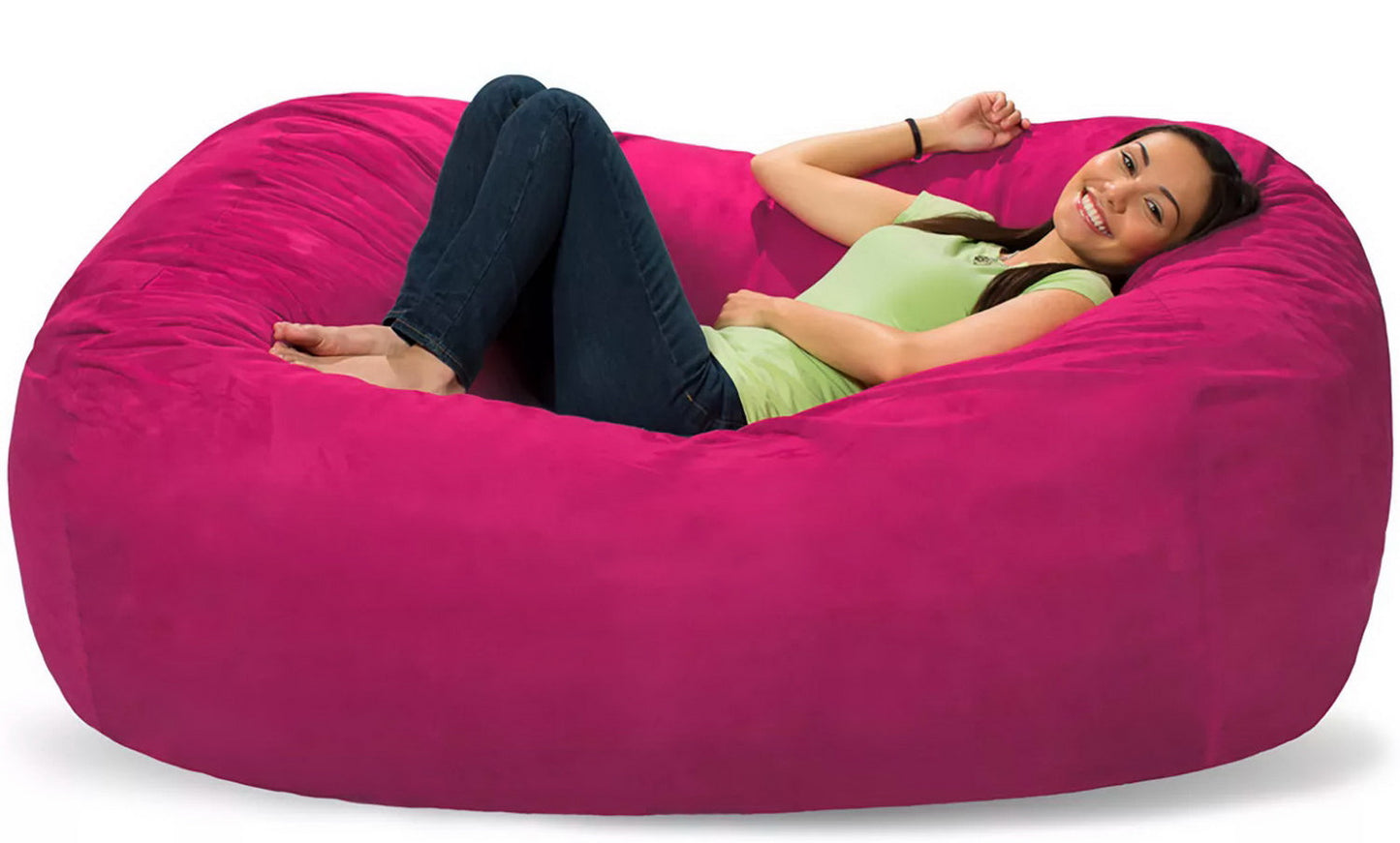 Comfy Sacks 6’ Memory Foam Bean Bag Chair Lounger Black Gray Navy Pink Red