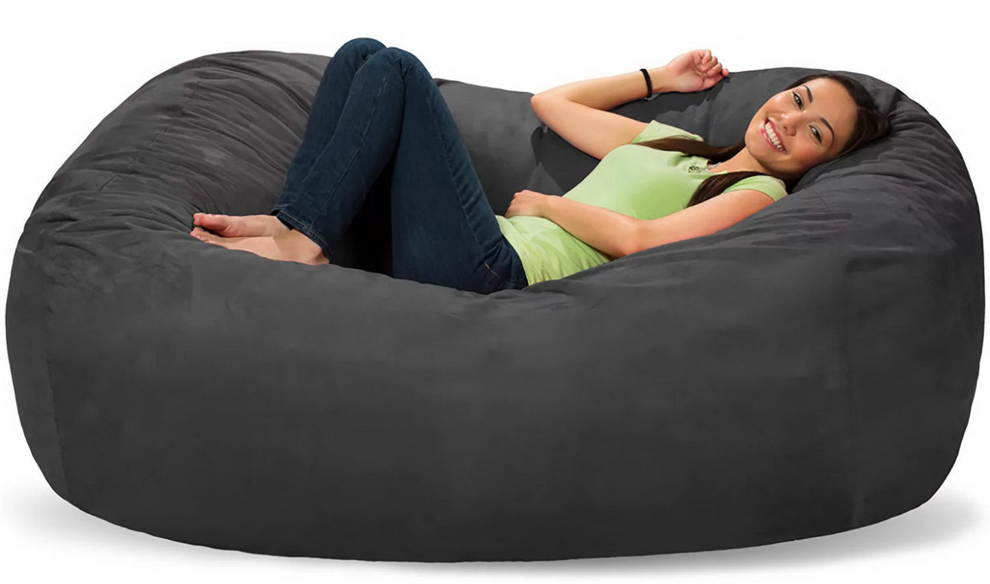 Comfy Sacks 6’ Memory Foam Bean Bag Chair Lounger Black Gray Navy Pink Red