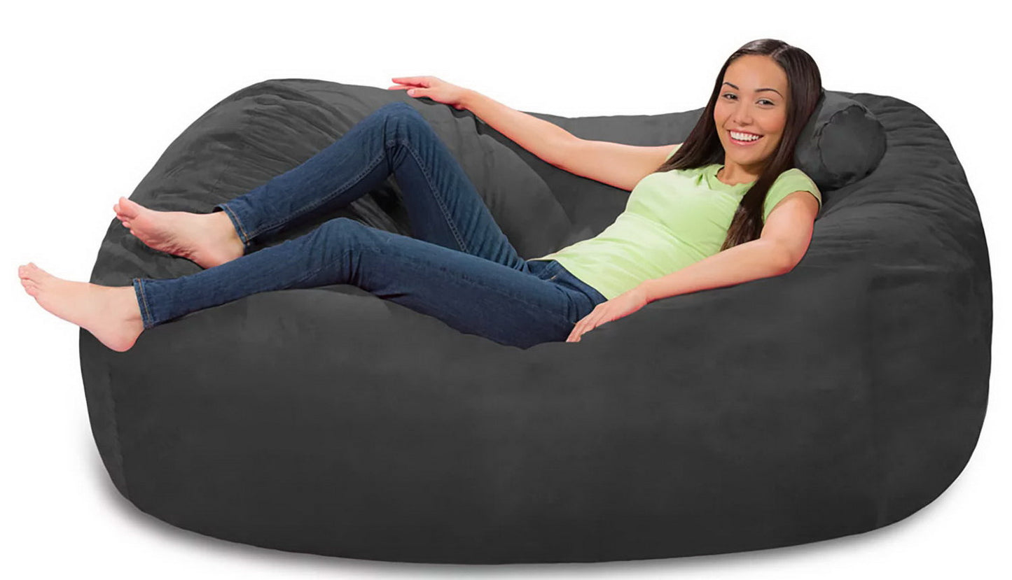 Comfy Sacks 6’ Memory Foam Bean Bag Chair Lounger Black Gray Navy Pink Red