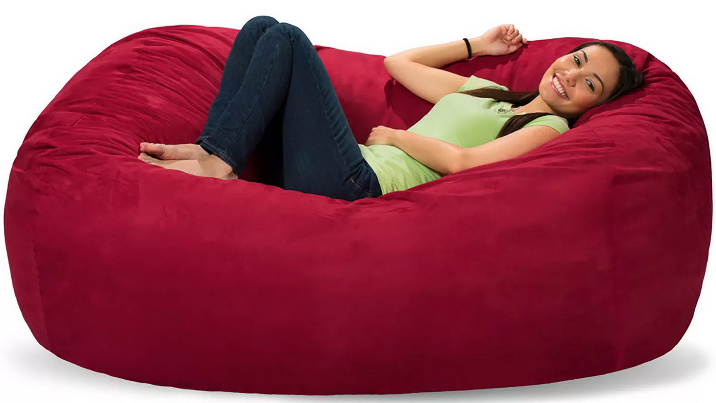 Comfy Sacks 6’ Memory Foam Bean Bag Chair Lounger Black Gray Navy Pink Red