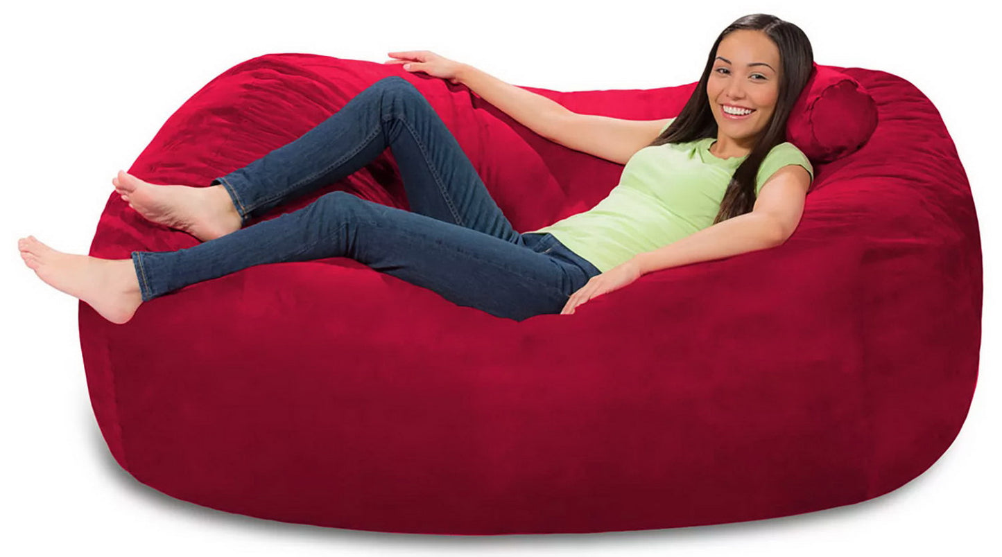 Comfy Sacks 6’ Memory Foam Bean Bag Chair Lounger Black Gray Navy Pink Red