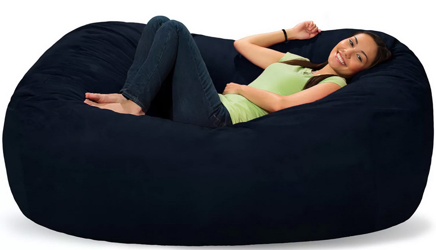 Comfy Sacks 6’ Memory Foam Bean Bag Chair Lounger Black Gray Navy Pink Red