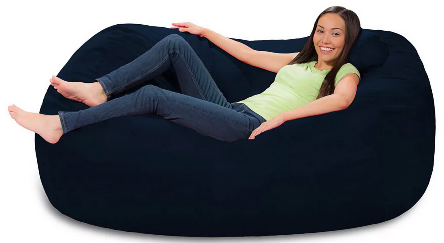 Comfy Sacks 6’ Memory Foam Bean Bag Chair Lounger Black Gray Navy Pink Red