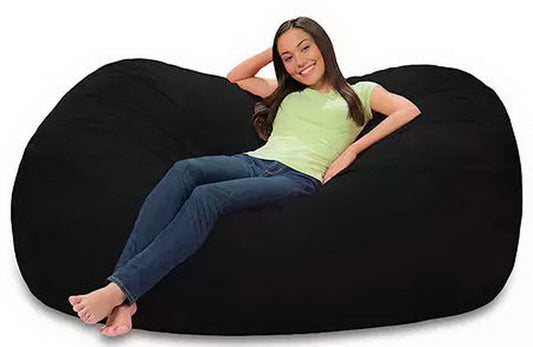 Comfy Sacks 6’ Memory Foam Bean Bag Chair Lounger Black Gray Navy Pink Red