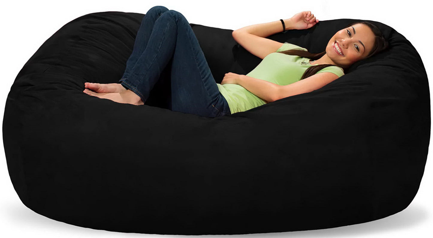 Comfy Sacks 6’ Memory Foam Bean Bag Chair Lounger Black Gray Navy Pink Red