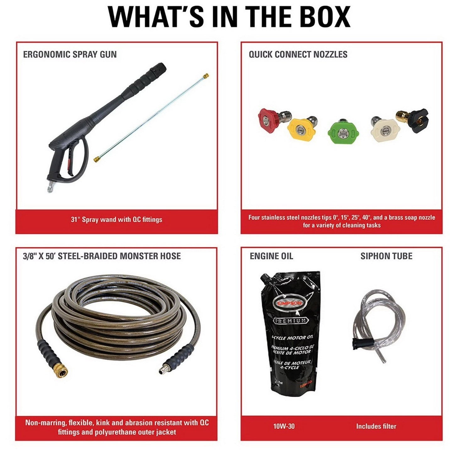 Simpson PowerShot 4400 PSI at 4.0 GPM Professional Gas Pressure Washer 5 Nozzles