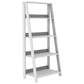 Ladder Style Wooden Bookcase Shelving Wood Display Shelves White Finish 55" Tall
