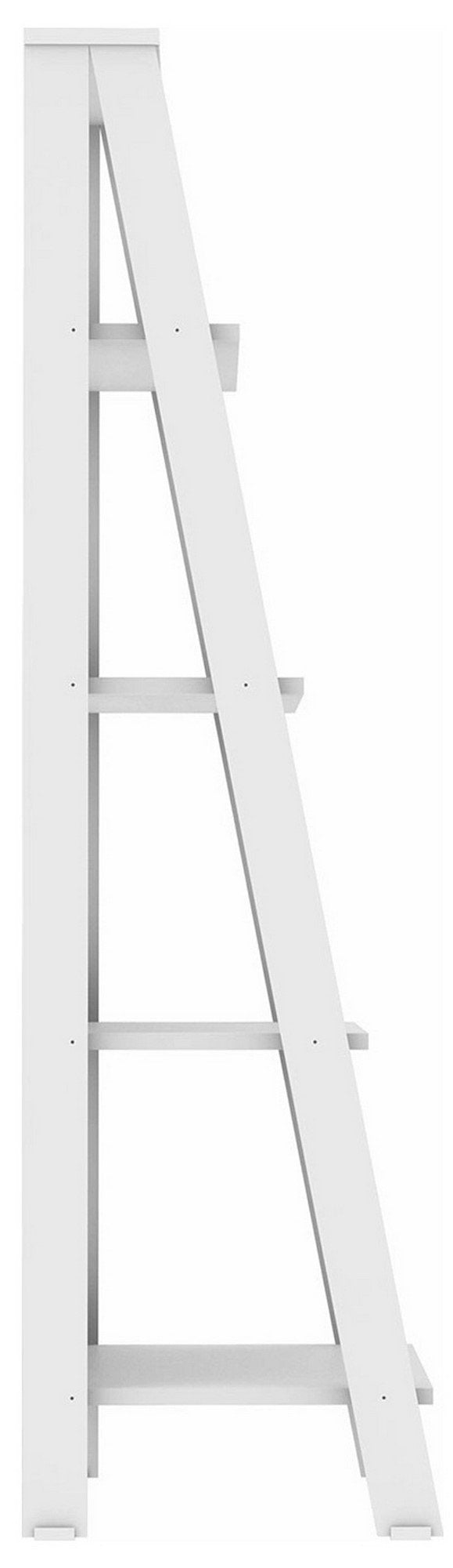 Ladder Style Wooden Bookcase Shelving Wood Display Shelves White Finish 55" Tall