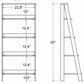 Ladder Style Wooden Bookcase Shelving Wood Display Shelves White Finish 55" Tall