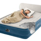 Intex Queen Size Air Mattress Bed with Built In Pump Storage Bag Headboard