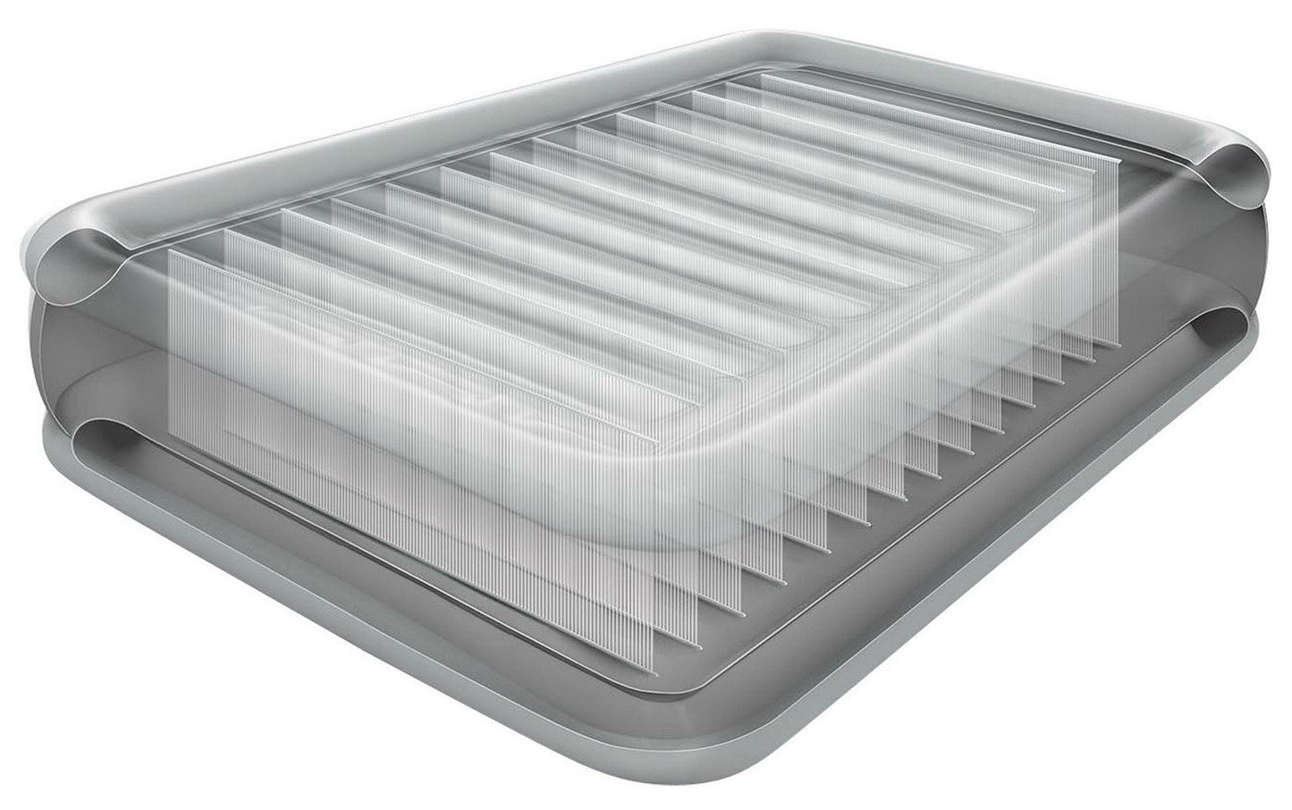 Intex Queen Size Air Mattress Bed with Built In Pump Storage Bag Headboard