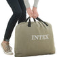 Intex Queen Size Air Mattress Bed with Built In Pump Storage Bag Headboard