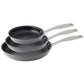 3 Piece Nonstick Hard Anodized Fry Pan Saute Pans Frypan Skillet Set