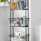3 Tier Wire Bin Baskets Wrought Iron Fruit Stand Kitchen Bathroom Storage Rack