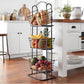 3 Tier Wire Bin Baskets Wrought Iron Fruit Stand Kitchen Bathroom Storage Rack