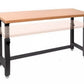 Adjustable Height Workbench Work Table Bench 72" Heavy Duty Wood Top Black