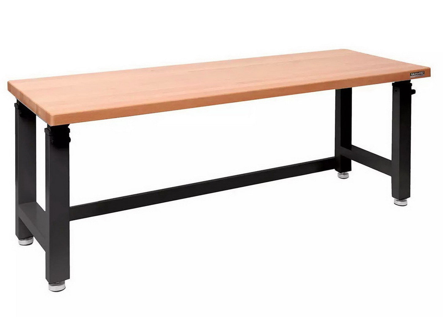 Adjustable Height Workbench Work Table Bench 72" Heavy Duty Wood Top Black