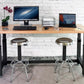 Adjustable Height Workbench Work Table Bench 72" Heavy Duty Wood Top Black
