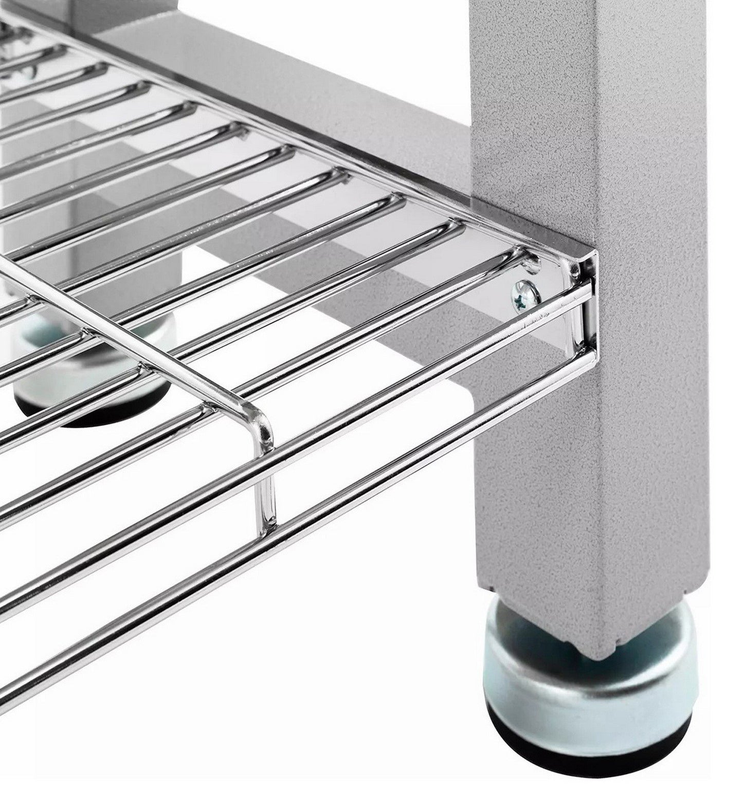 48" Wood Top Seating Bench with Chrome Steel Wire Storage Shelf