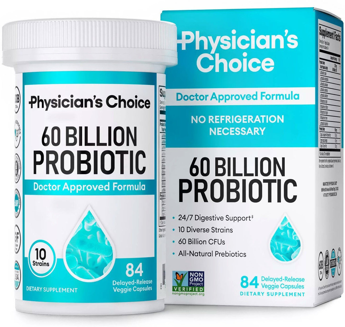Physician's Choice 60 Billion CFU Probiotics Capsules 84 ct