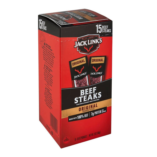 Jack Link’s Original Tender Style Beef Steak 15 Pack Box Beef Meat Snacks