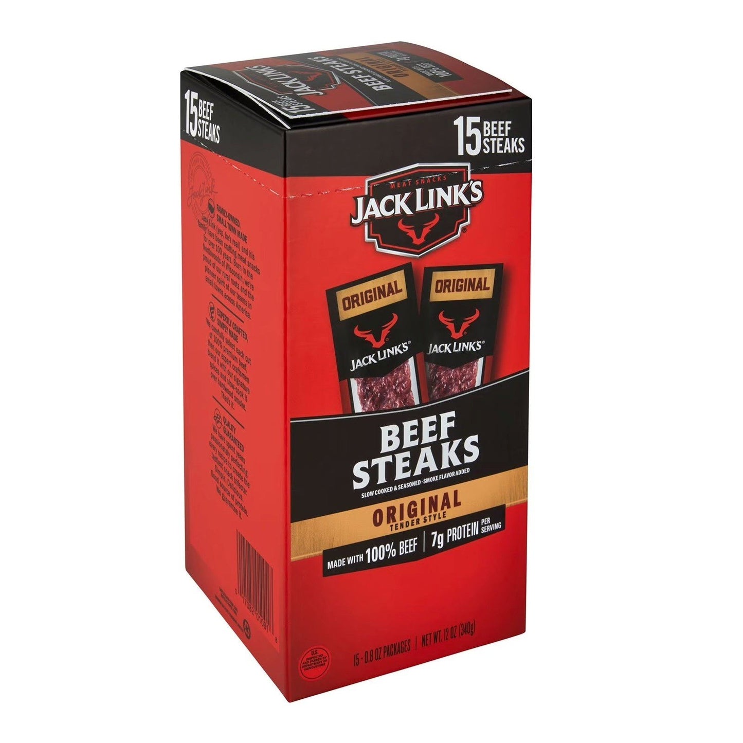 Jack Link’s Original Tender Style Beef Steak 15 Pack Box Beef Meat Snacks