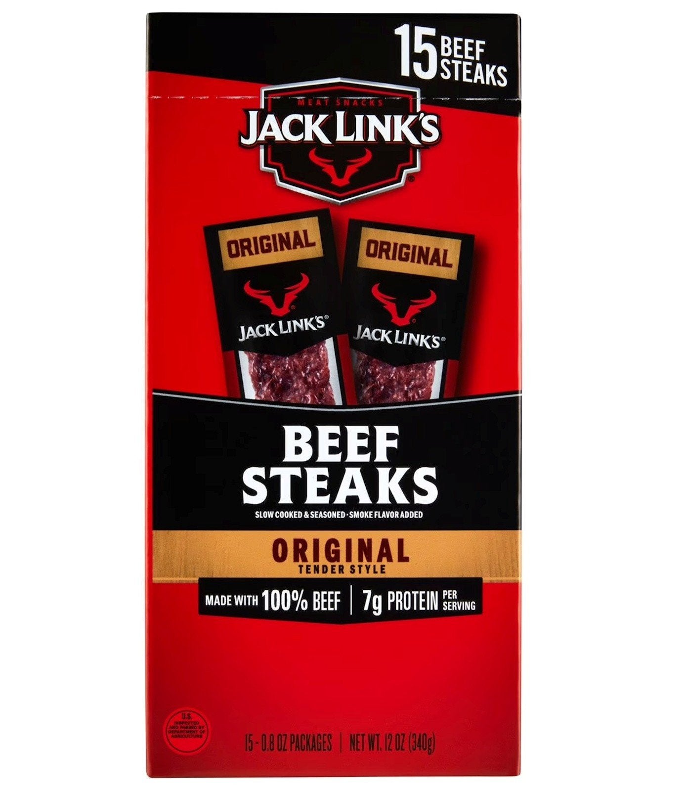 Jack Link’s Original Tender Style Beef Steak 15 Pack Box Beef Meat Snacks