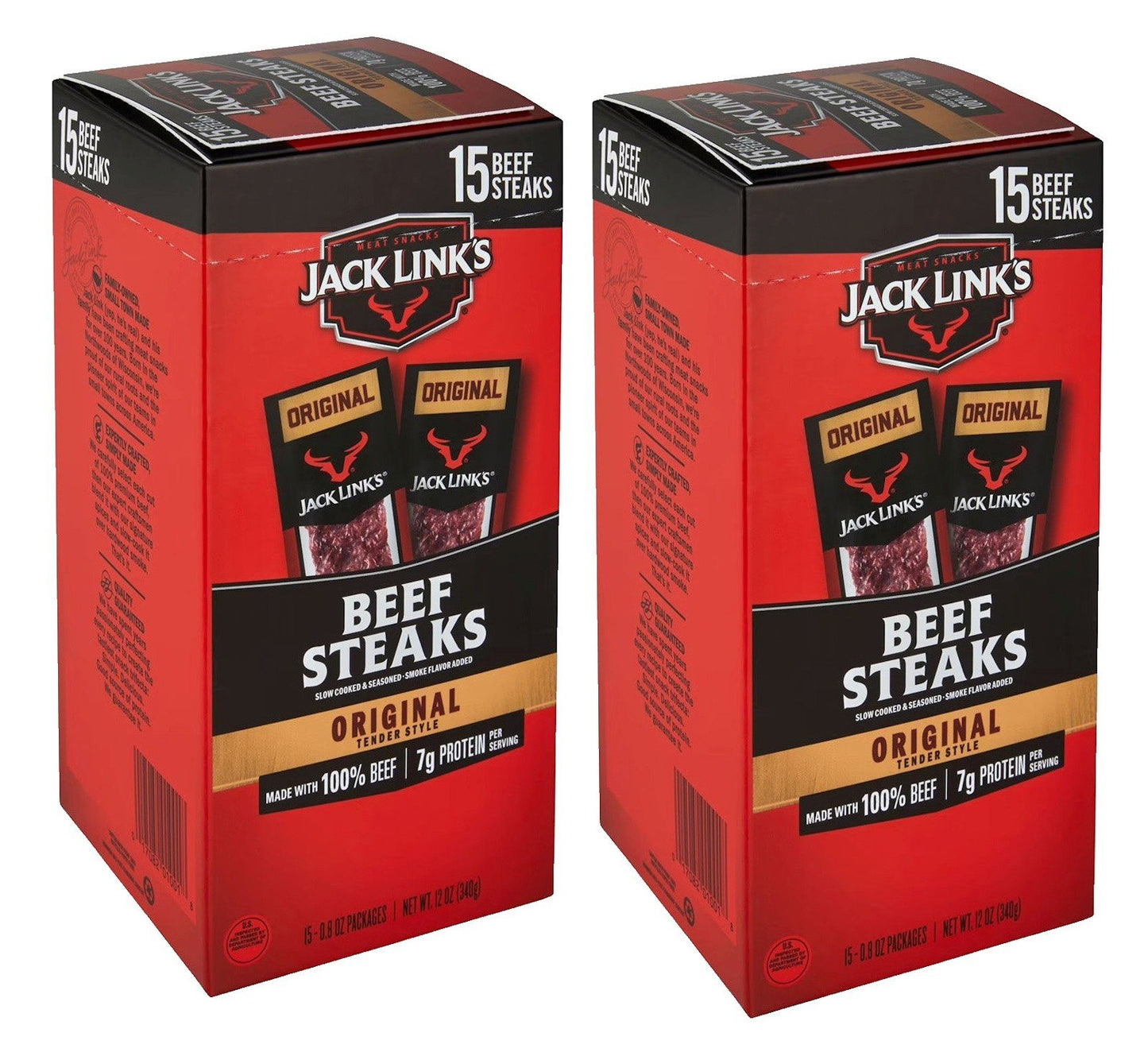 Jack Link’s Original Tender Style Beef Steak 15 Pack Box Beef Meat Snacks