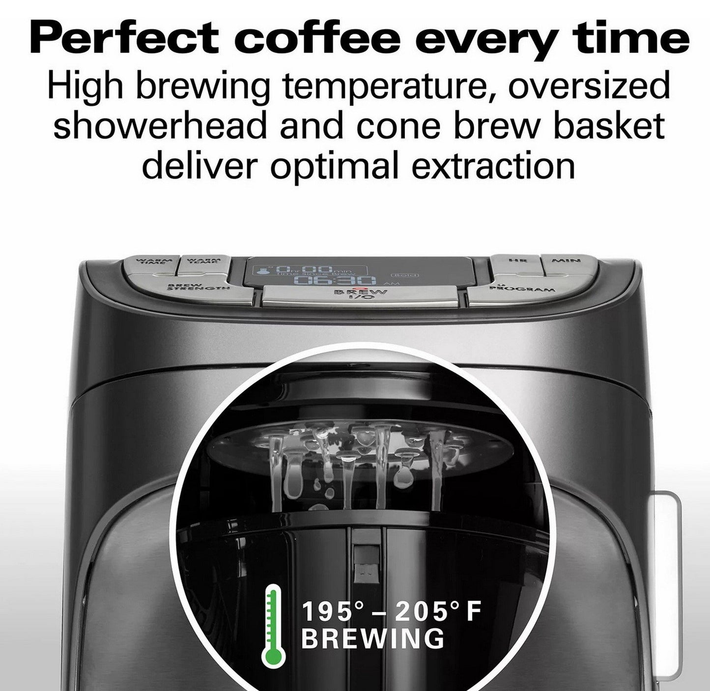 Hamilton Beach 12 Cup Programmable Coffee Maker Cone Brew Basket Wake Up Ready