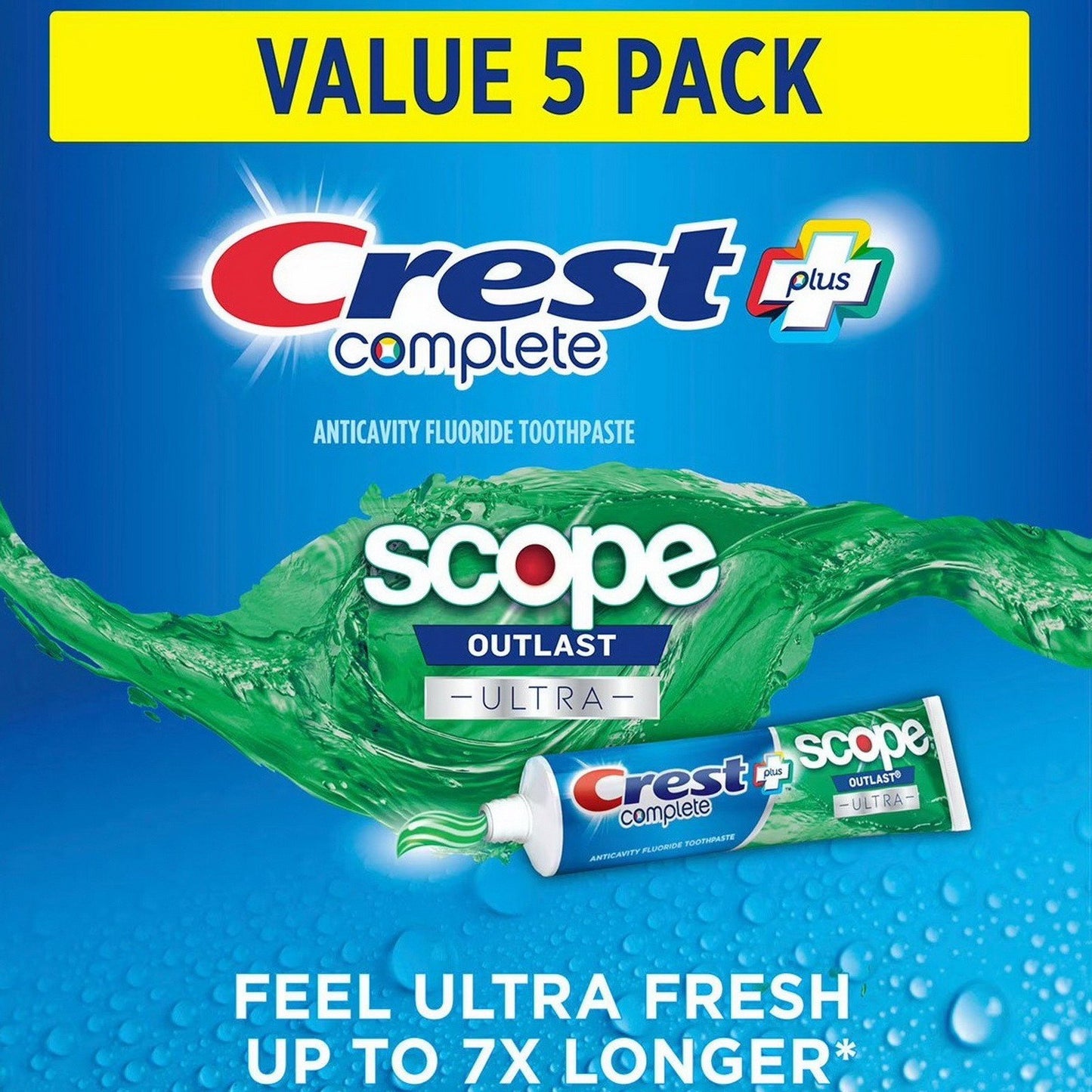 Crest Complete + Scope Outlast Ultra Toothpaste 6.3 oz Tubes 5 10 or 15 Pack
