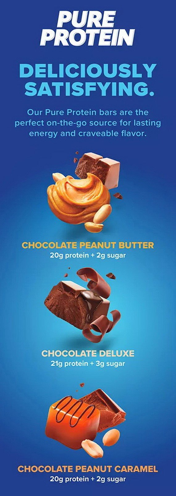 23 Pure Protein Energy Bars Chocolate Peanut Butter Caramel Gluten Free