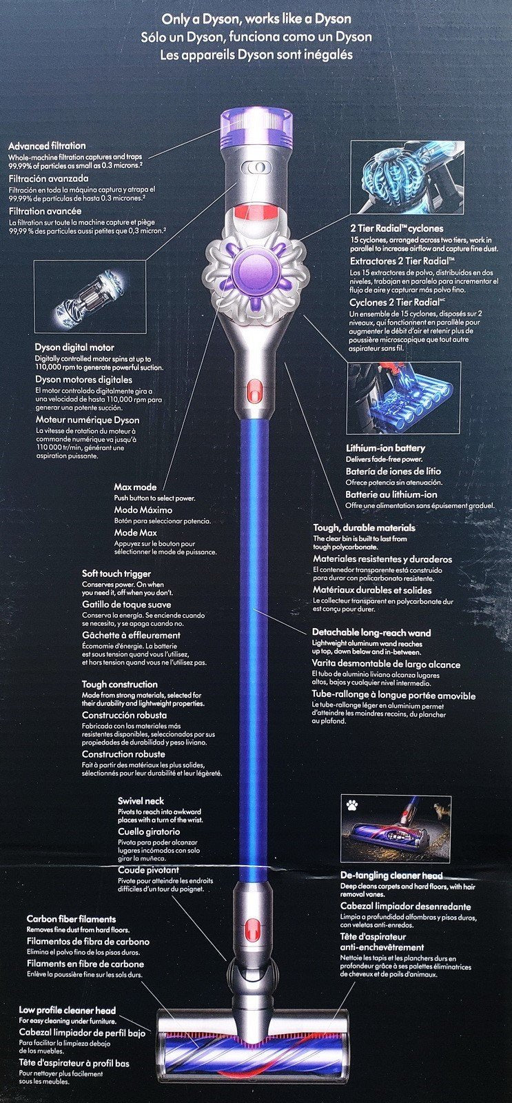 Dyson V8 Origin Extra Cordless Stick Vacuum Cleaner New In Box with Tools