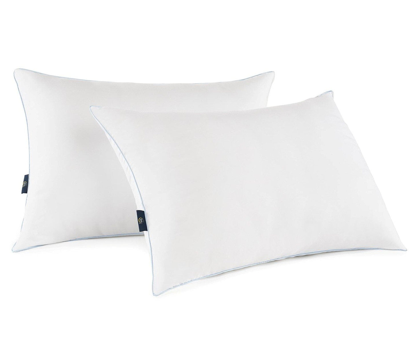 Two Pack Serta Bed Pillows Queen or King Size Fiberfill 300 Thread Count Cotton