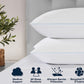 Two Pack Serta Bed Pillows Queen or King Size Fiberfill 300 Thread Count Cotton