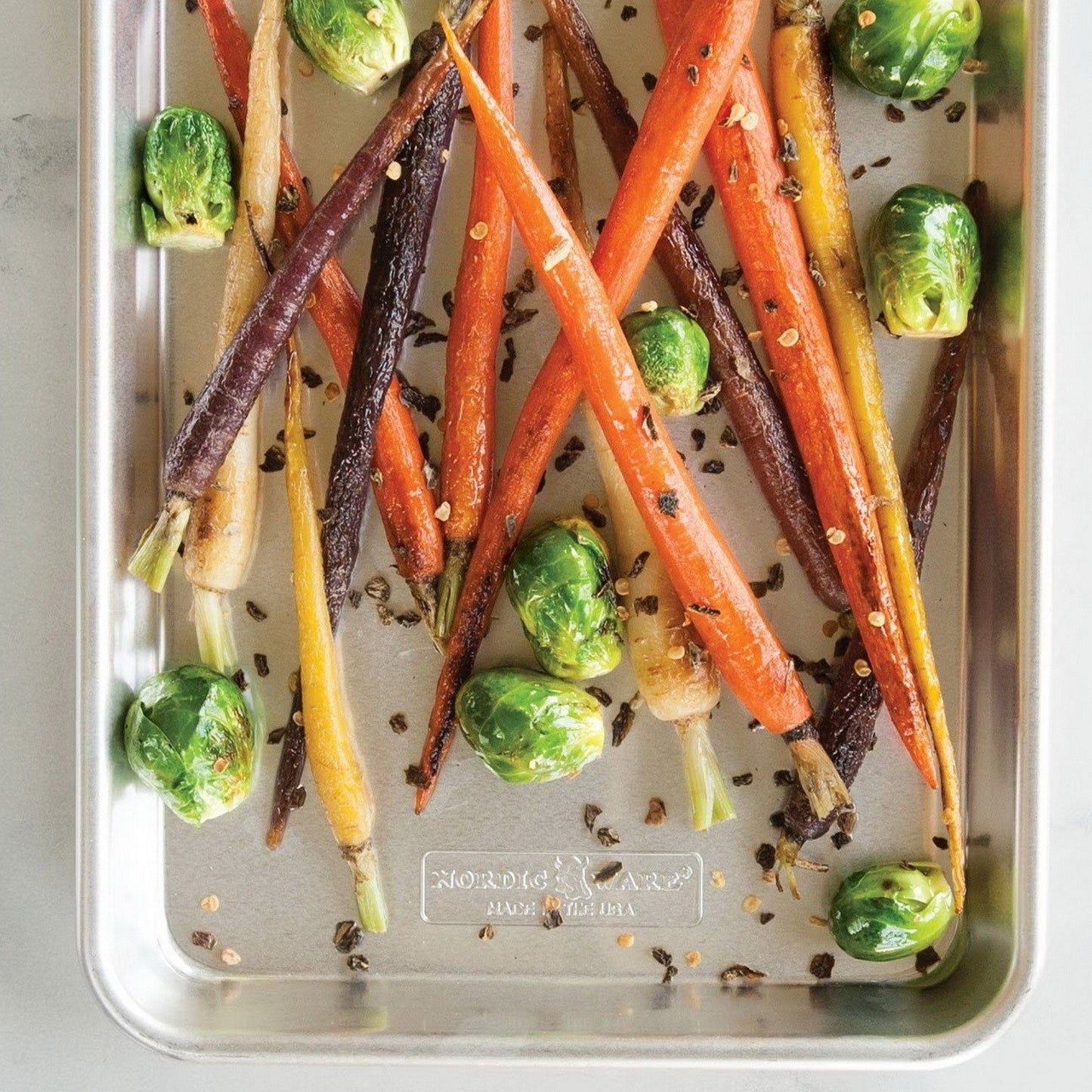 Set of 6 Aluminum Baking Cookie Quarter Size Sheet Bake Pan Nordic Ware Naturals