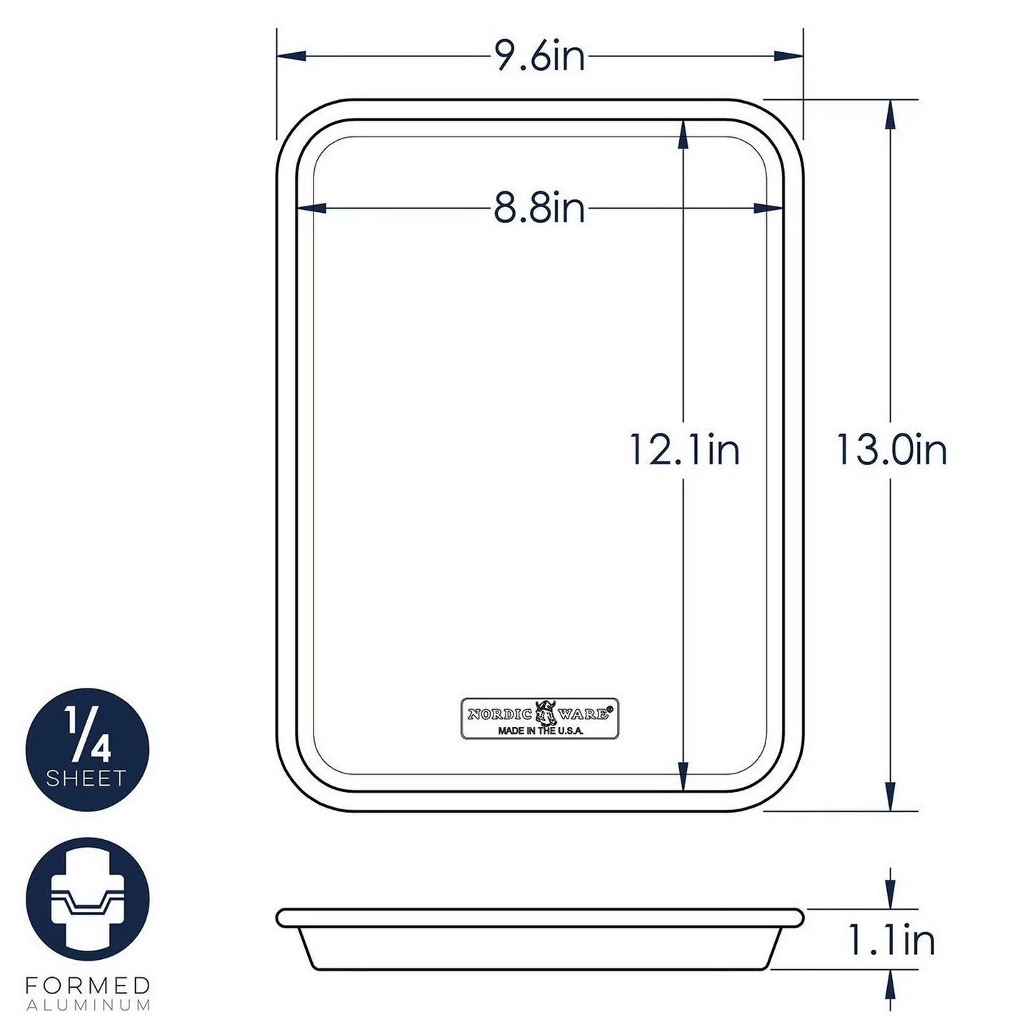 Set of 6 Aluminum Baking Cookie Quarter Size Sheet Bake Pan Nordic Ware Naturals