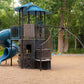 Huge Castle Clubhouse Playground Playset with Swing Spiral Slide Climbing Wall