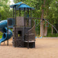 Huge Castle Clubhouse Playground Playset with Swing Spiral Slide Climbing Wall