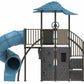 Huge Castle Clubhouse Playground Playset with Swing Spiral Slide Climbing Wall