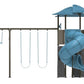 Huge Castle Clubhouse Playground Playset with Swing Spiral Slide Climbing Wall