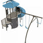 Huge Castle Clubhouse Playground Playset with Swing Spiral Slide Climbing Wall