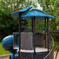 Huge Castle Clubhouse Playground Playset with Swing Spiral Slide Climbing Wall