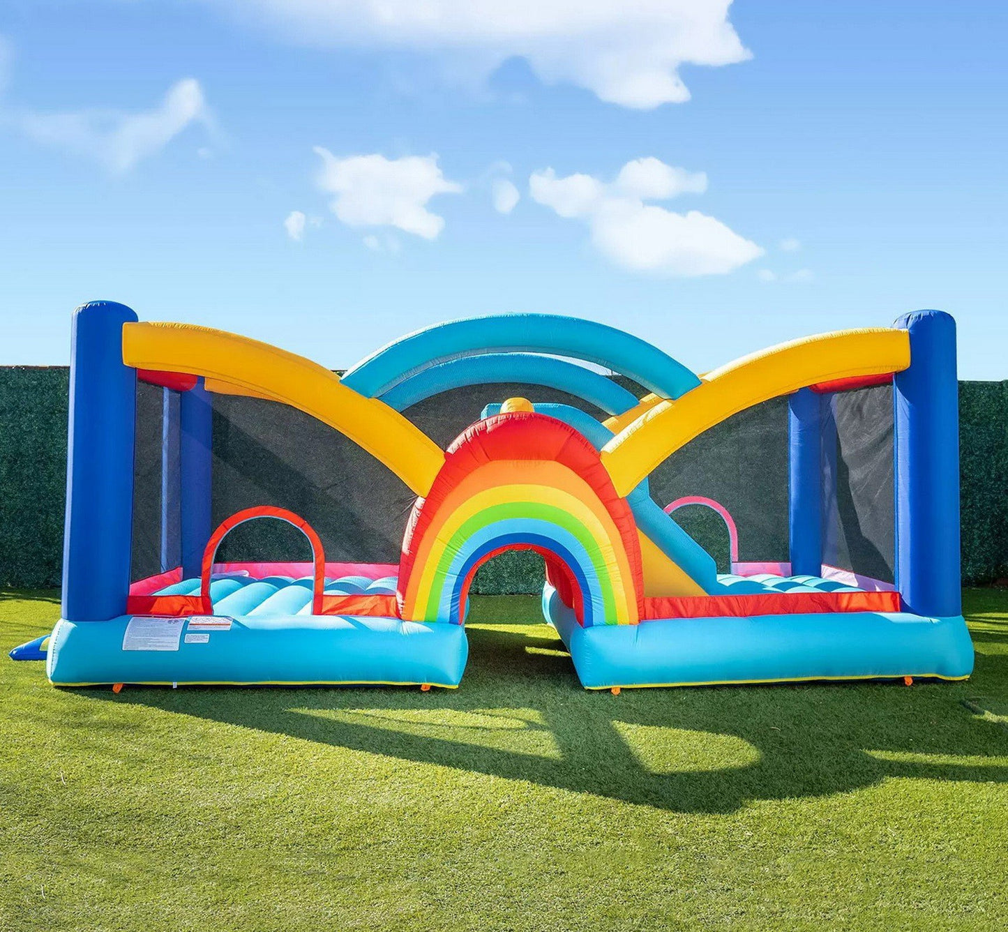 Giant Inflatable Bounce House with Slide Climbing Wall Tunnel Bouncer 19' x 9'
