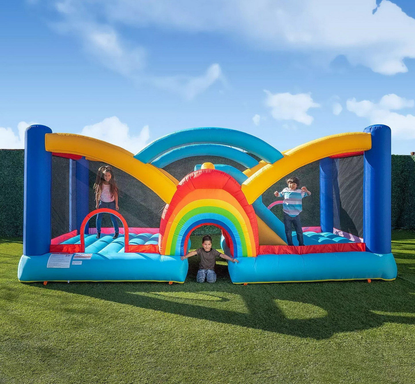 Giant Inflatable Bounce House with Slide Climbing Wall Tunnel Bouncer 19' x 9'