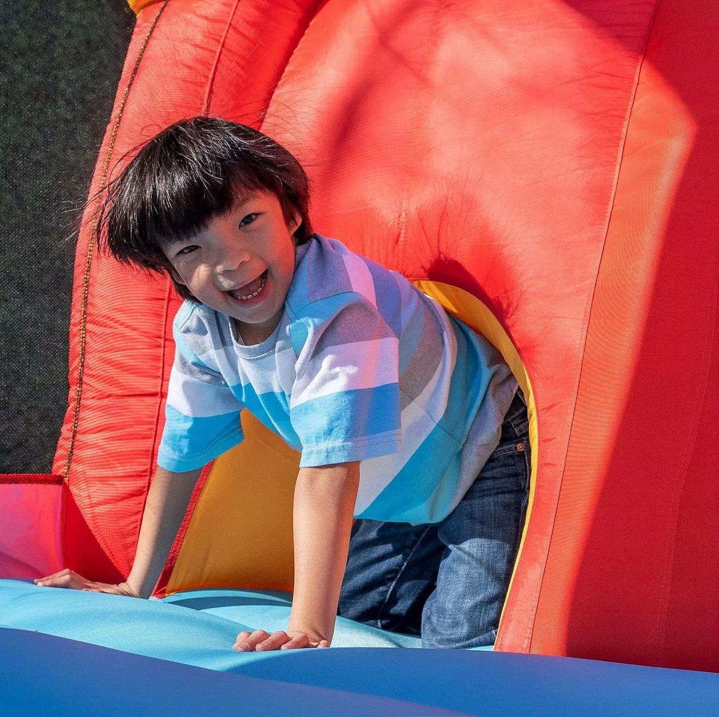 Giant Inflatable Bounce House with Slide Climbing Wall Tunnel Bouncer 19' x 9'