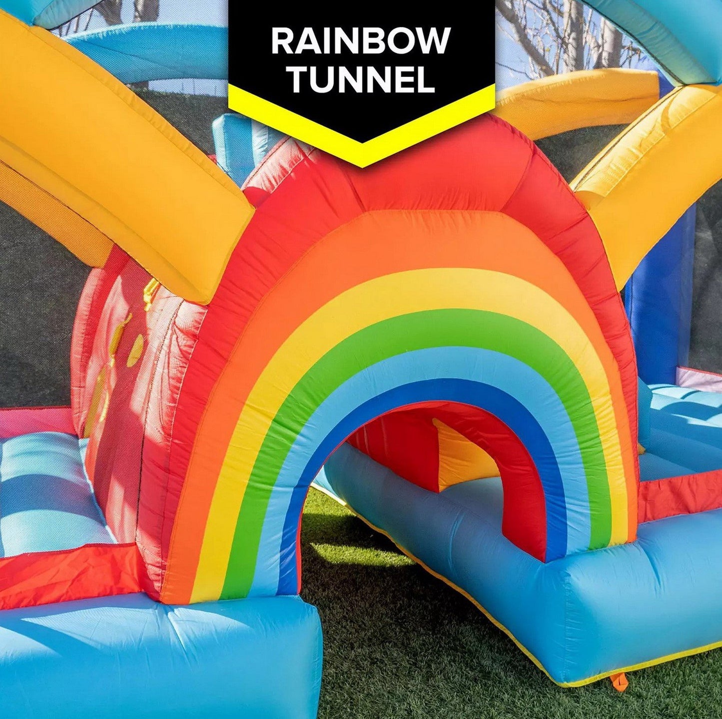 Giant Inflatable Bounce House with Slide Climbing Wall Tunnel Bouncer 19' x 9'